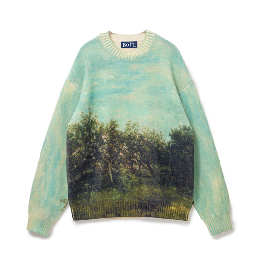 Apple Printed Knit Sweater