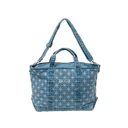 Sparkle Monogram Denim Tote Bag