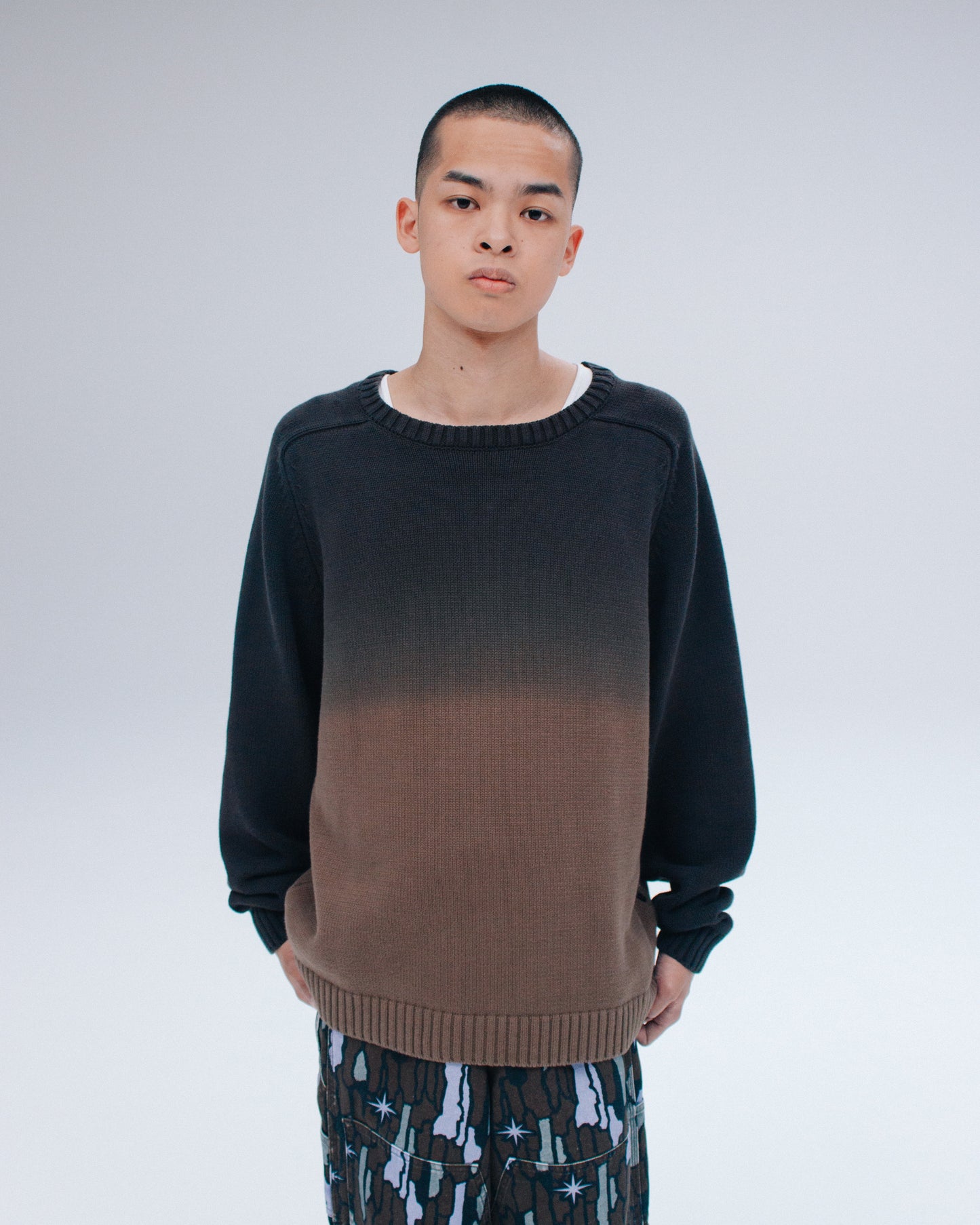 Dyed Raglan Knit Sweater