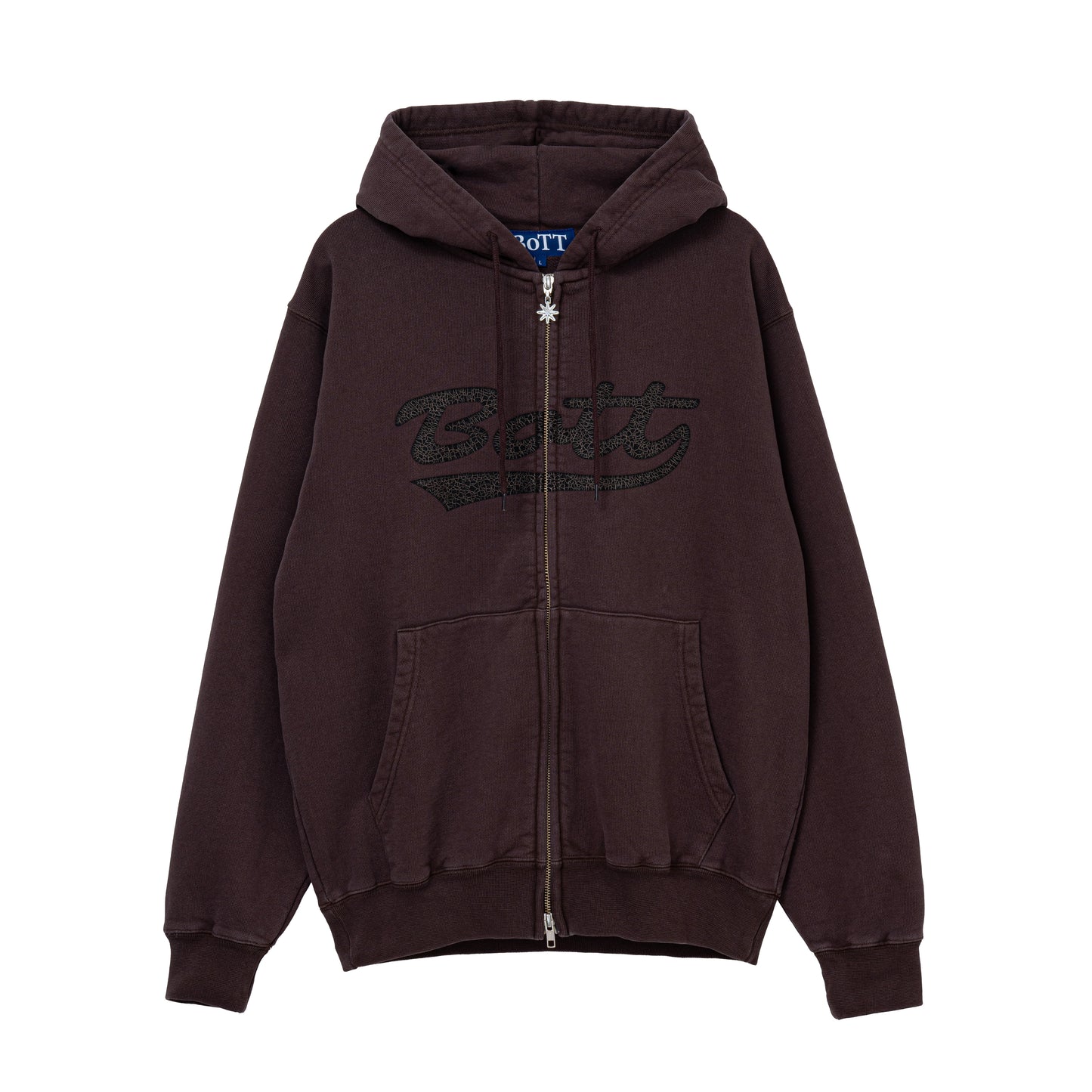 Washed Script Logo Zip Hoodie