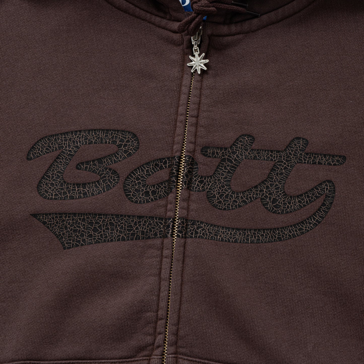 Washed Script Logo Zip Hoodie