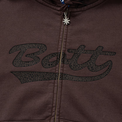 Washed Script Logo Zip Hoodie