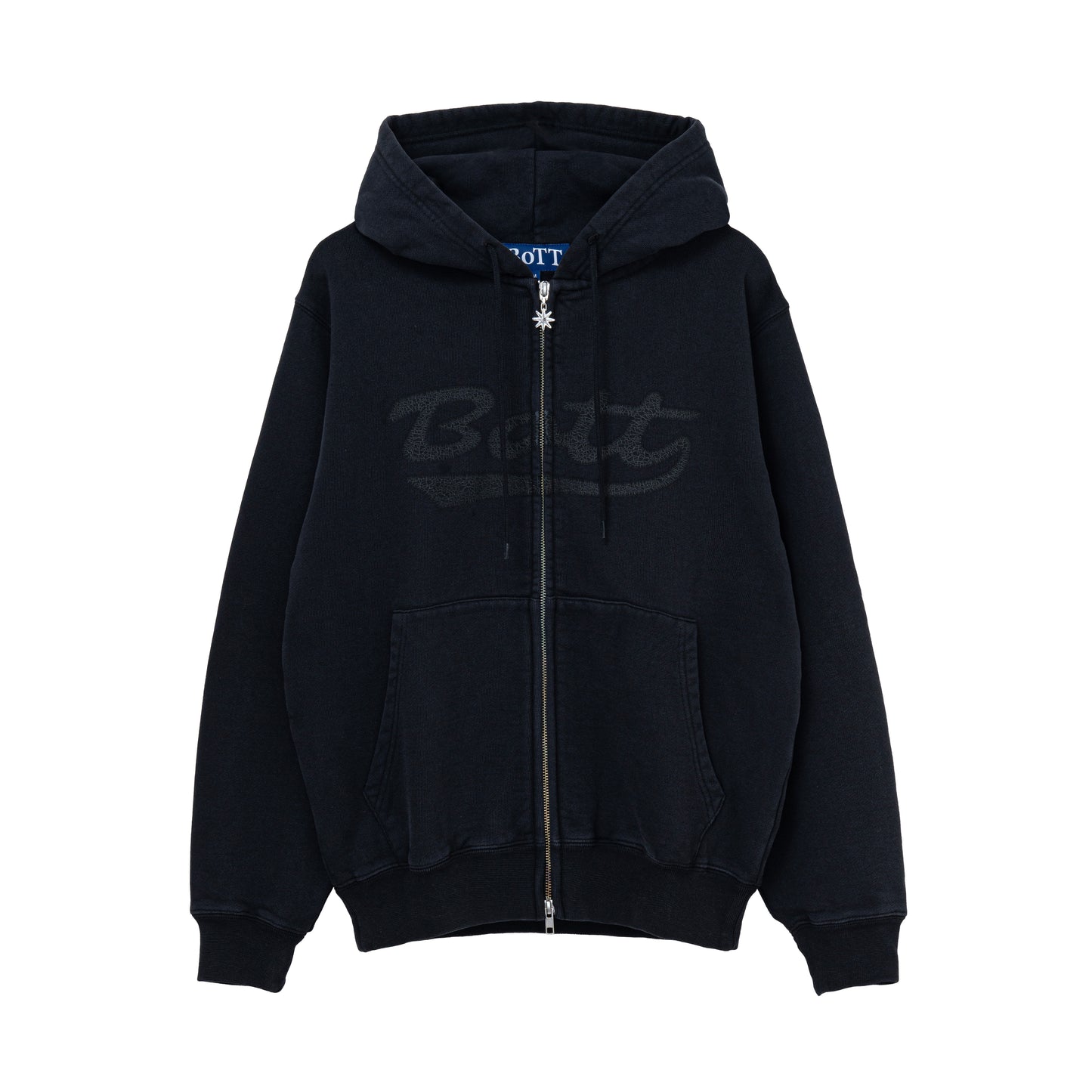 Washed Script Logo Zip Hoodie