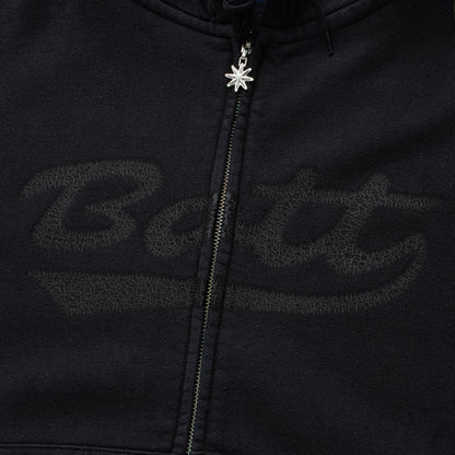 Washed Script Logo Zip Hoodie